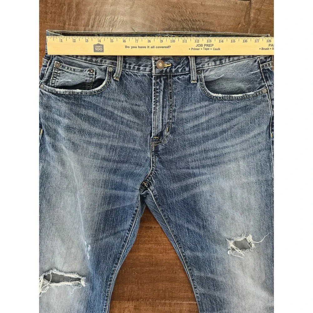 Distressed American Eagle Mens Skater Boot Jeans 36x32 Blue Distressed Bootcut